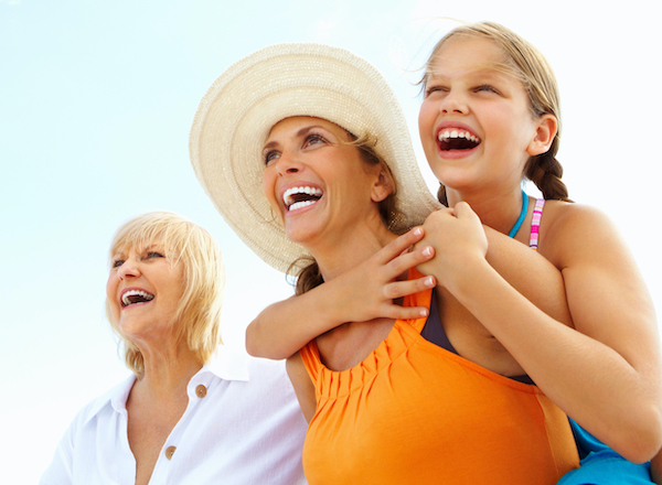 Three woman on the beach