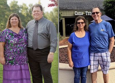 Mike and Elaine O'Connor, before and after