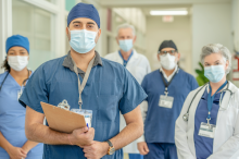 Medical professionals wearing masks